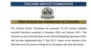 TSC Commences Sending Promotion Letters To Interviewed Teachers- All Interviewed Applicants Will Receive Letters