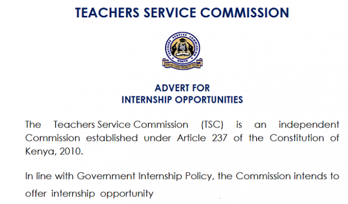 TSC Advertises November Internship Vacancies
