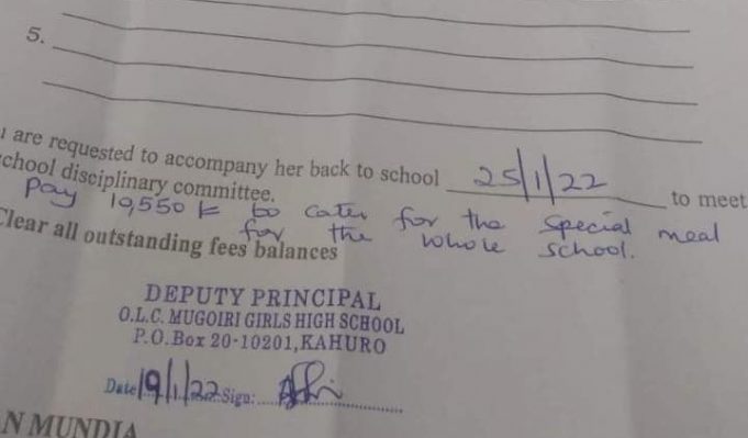 Mugoiri Girls Principal Pushes Suspension Blame on a teacher, Calls Back suspended girls