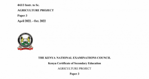 KCSE 2022 Agriculture Projects