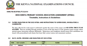 2022 Grade Six National Test (KPSEA) To Be Multiple Choice